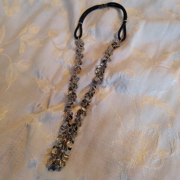 3/$30 Retro Boho Wavy Metal MultiSilver Tone Shiny Disc Necklace Women Jewelry - Picture 4 of 6